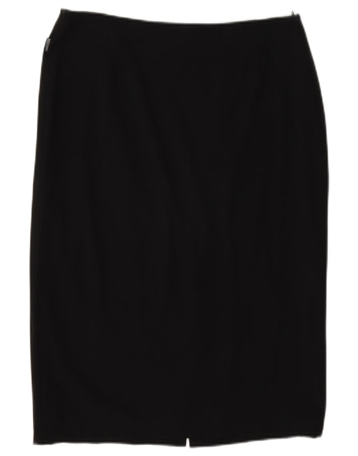 Moschino lige nederdel til kvinder UK 14 Medium W30 Sort polyamid