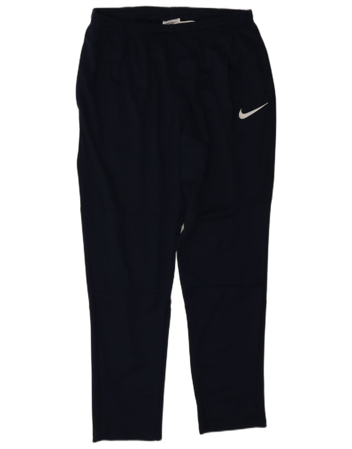 Nike Dame Dri Fit træningsdragt Bukser UK 14 Large Navy Blue Polyester