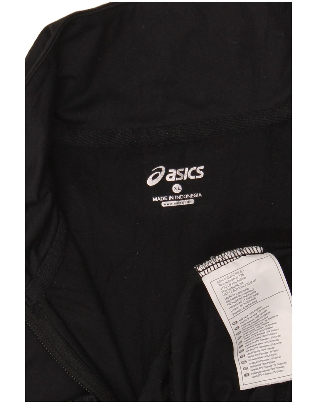 Asics træningsdragt topjakke til kvinder UK 18 XL Sort Colourblock Polyester