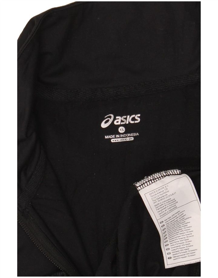 Asics træningsdragt topjakke til kvinder UK 18 XL Sort Colourblock Polyester