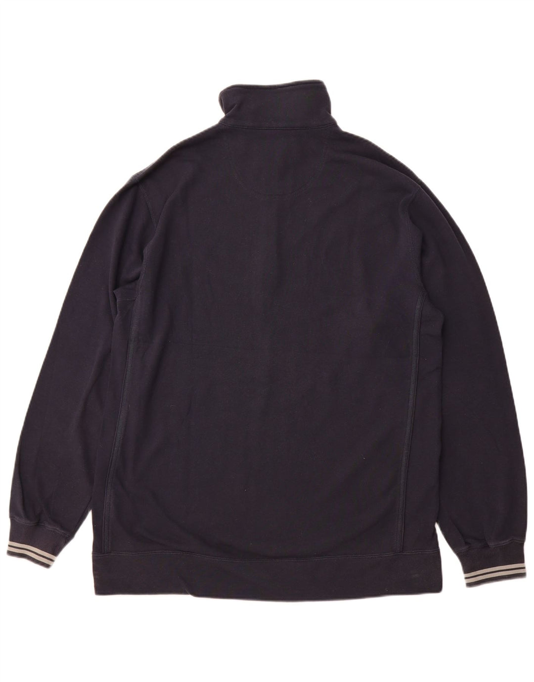 CHAMPION Mens Zip Neck Sweatshirt Jumper 2XL Navy Blue Cotton