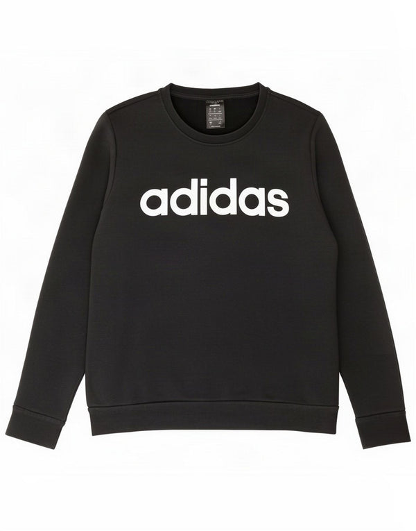 Adidas Womens Graphic Sweatshirt Jumper UK 16/18 Large Black Cotton