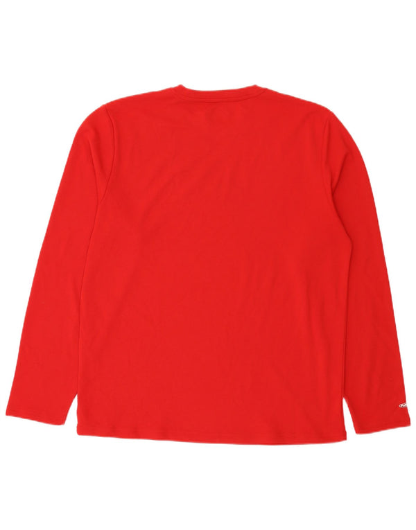 Reebok Mens Top Long Sleeve Large Red Polyester