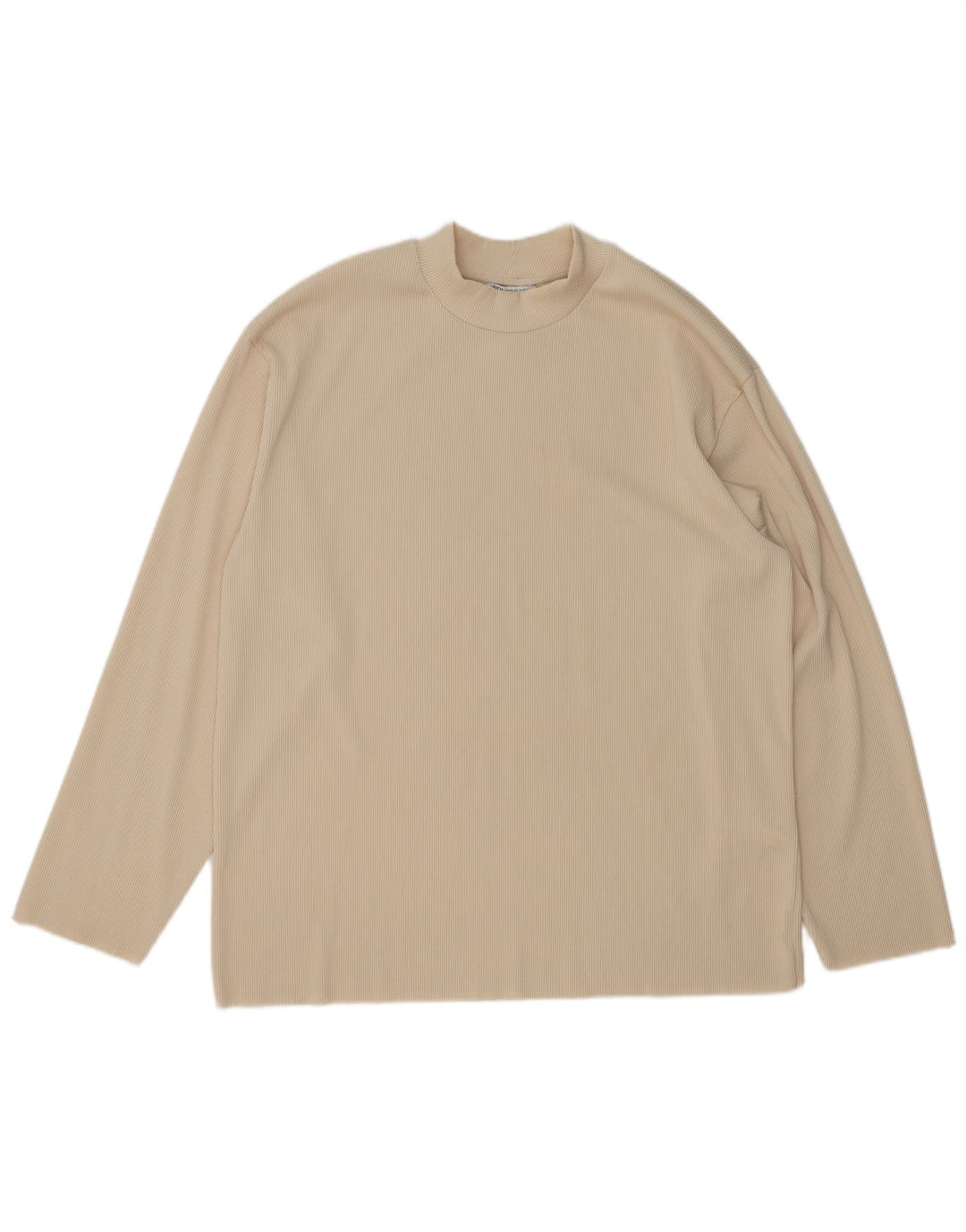 Zara Herre Top Langærmet XL Beige Polyester