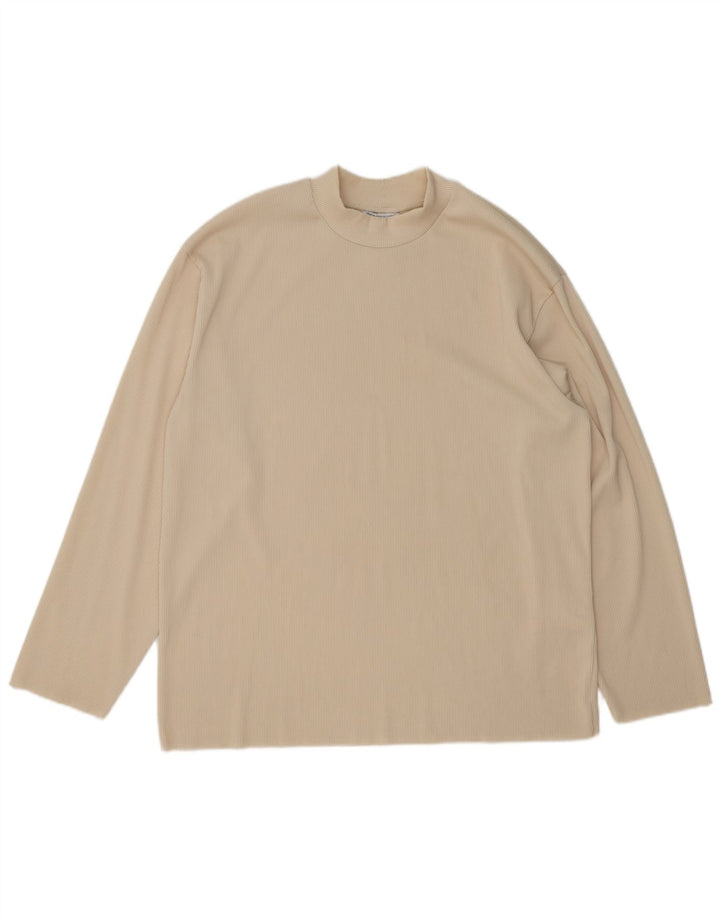 Zara Herre Top Langærmet XL Beige Polyester