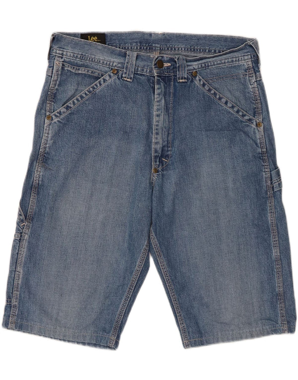 Lee Mens Carpenter Cargo Denim Shorts W32 Medium Blue Cotton