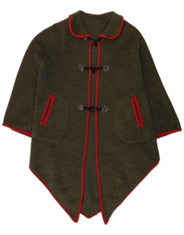 Vintage asymmetrisk ponchofrakke til kvinder One Size Khaki