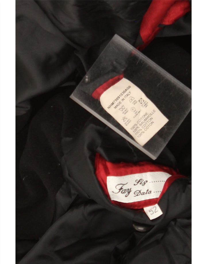 Fay Herre 3 Button Blazer Jacket IT 52 XL Sort Bomuld