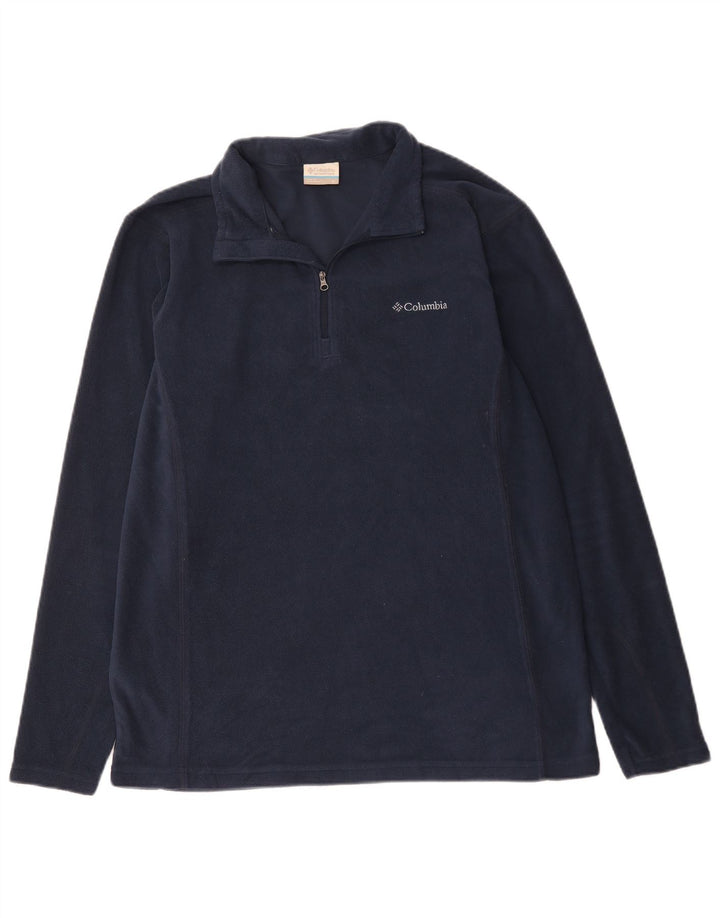 Columbia Herre lynlås hals fleece jumper stor marineblå polyester