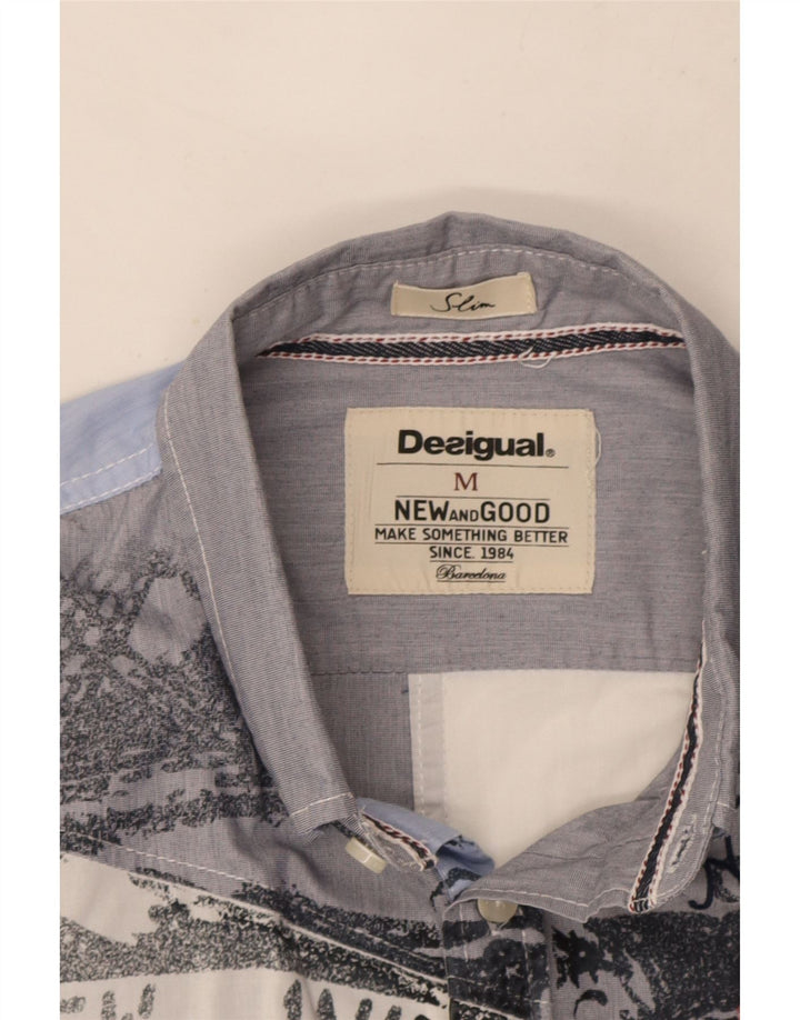 Desigual Herre Grafisk Slim Fit skjorte Medium Flerfarvet Colourblock