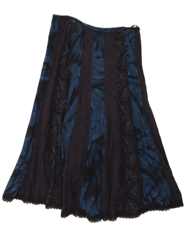 Marks & Spencer Womens Per Una A-line nederdel UK 12 Medium W32 Blue Floral