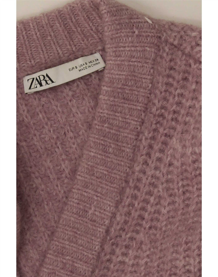 Zara Dame Oversized Cardigan Sweater UK 10 Small Pink