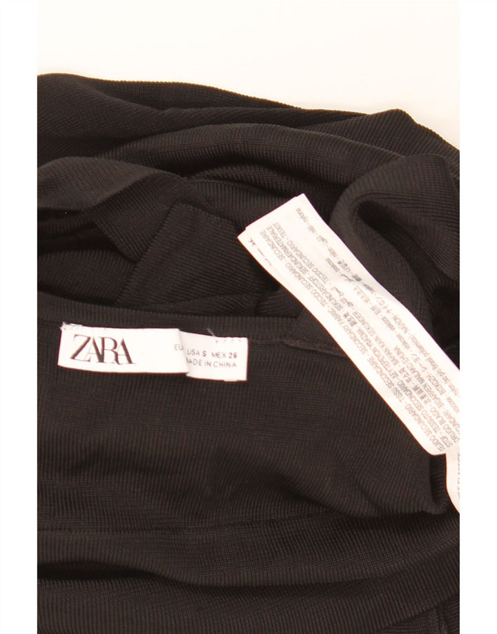 ZARA Mini Tiered nederdel til kvinder Small W28 Sort viskose