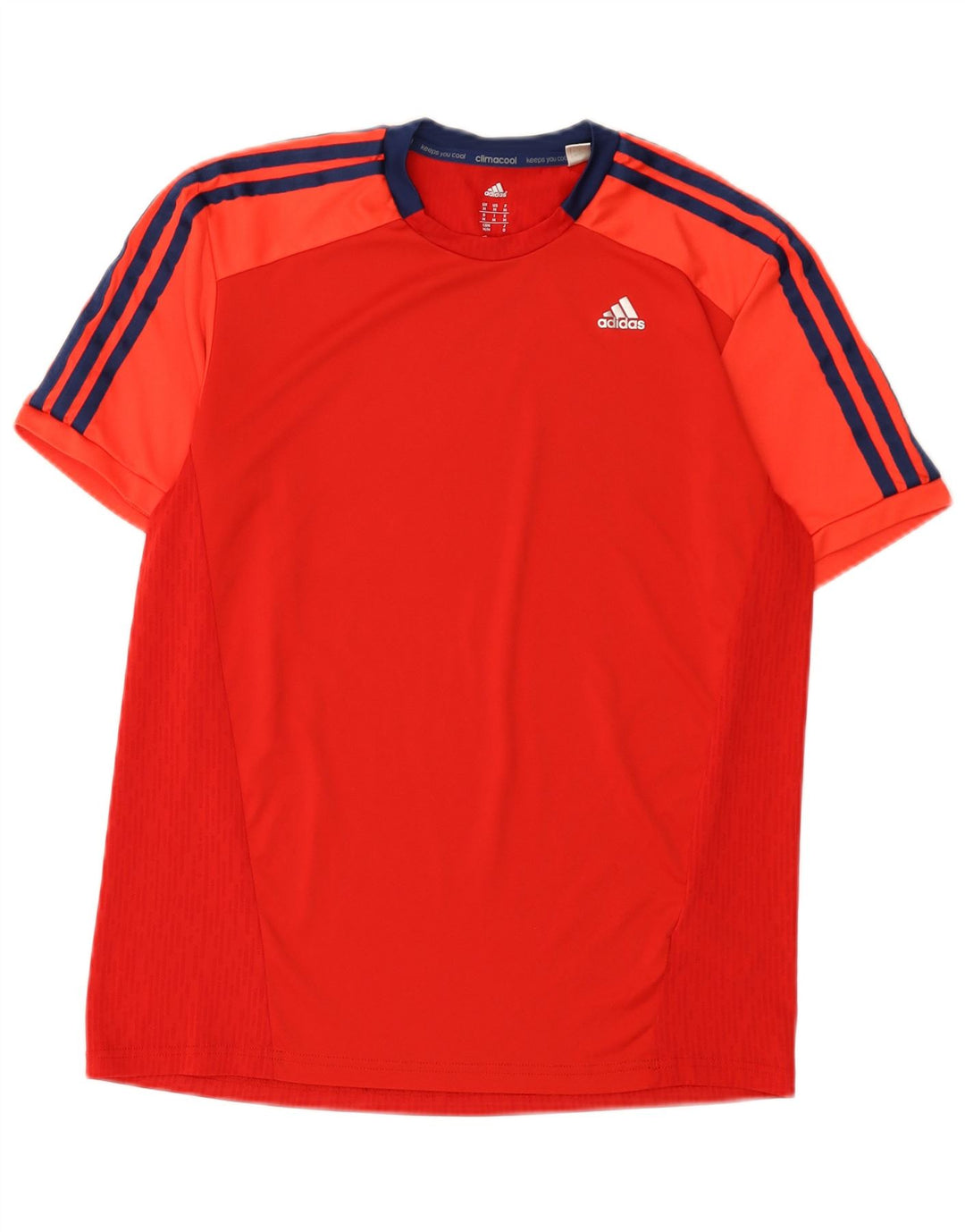 Adidas Herre Climacool T-Shirt Top Medium Rød Colourblock Polyester