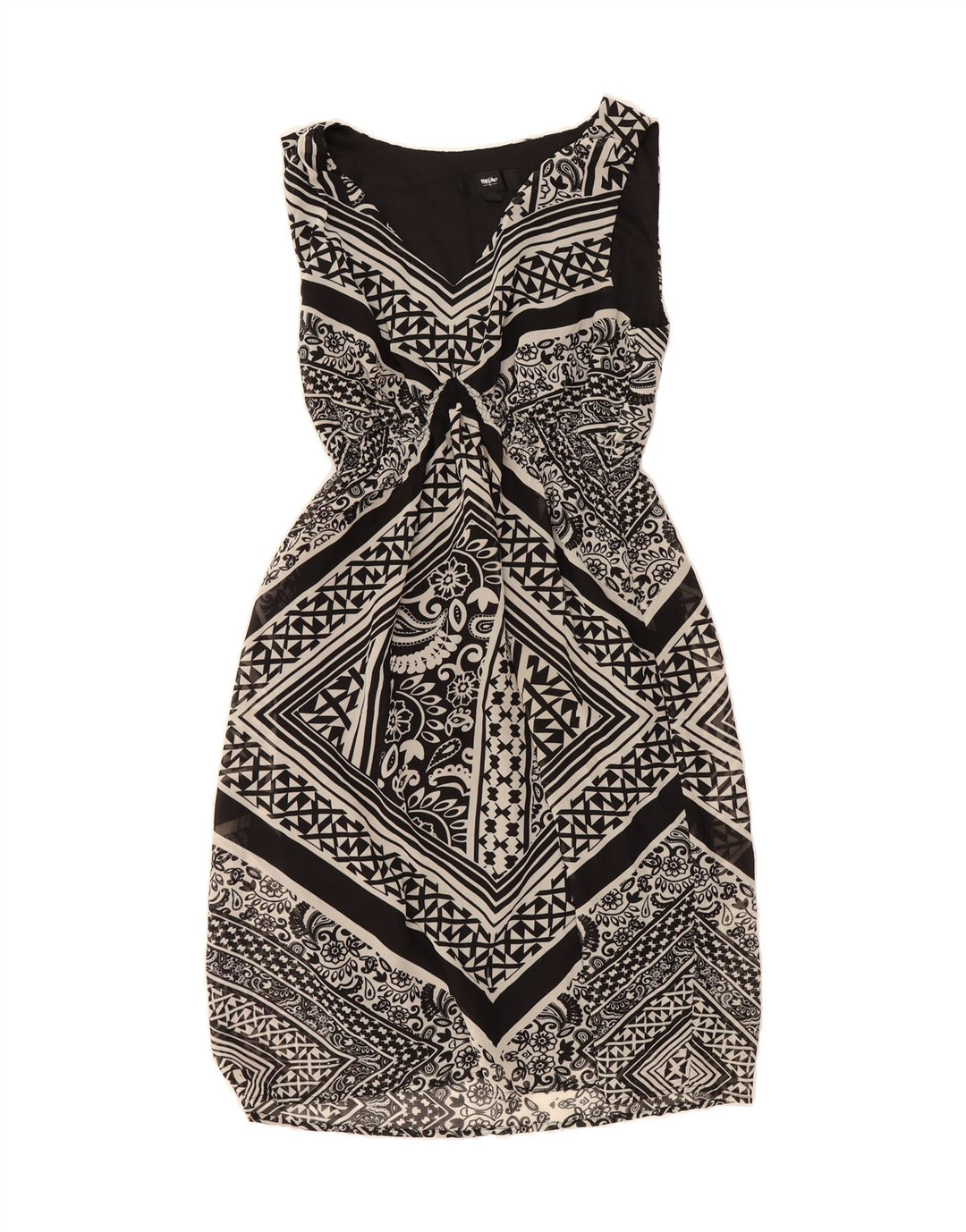 MOSSIMO Womens Abstract Pattern Sleeveless Sheath Dress UK 12 Medium Black Vintage Mossimo and Second-Hand Mossimo from Messina Hembry 