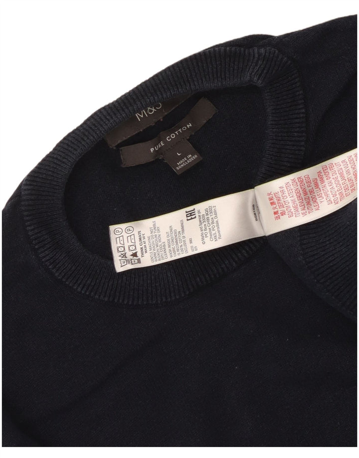Marks & Spencer Herre sweater med rund hals, stor marineblå bomuld