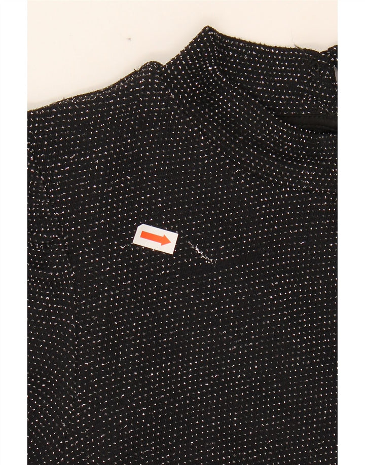 WALLIS Womens Sheath Dress UK 12 Medium  Black Flecked Polyester Vintage Wallis and Second-Hand Wallis from Messina Hembry 