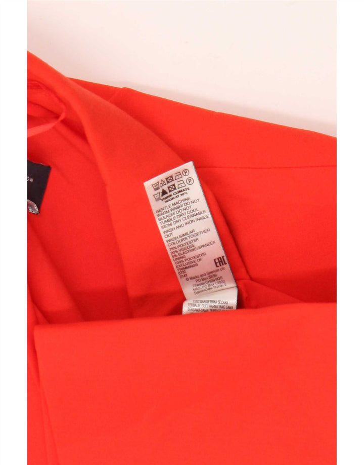 Marks & Spencer Dame 1 Knap Blazer Jacket UK 16 Large Orange Polyester