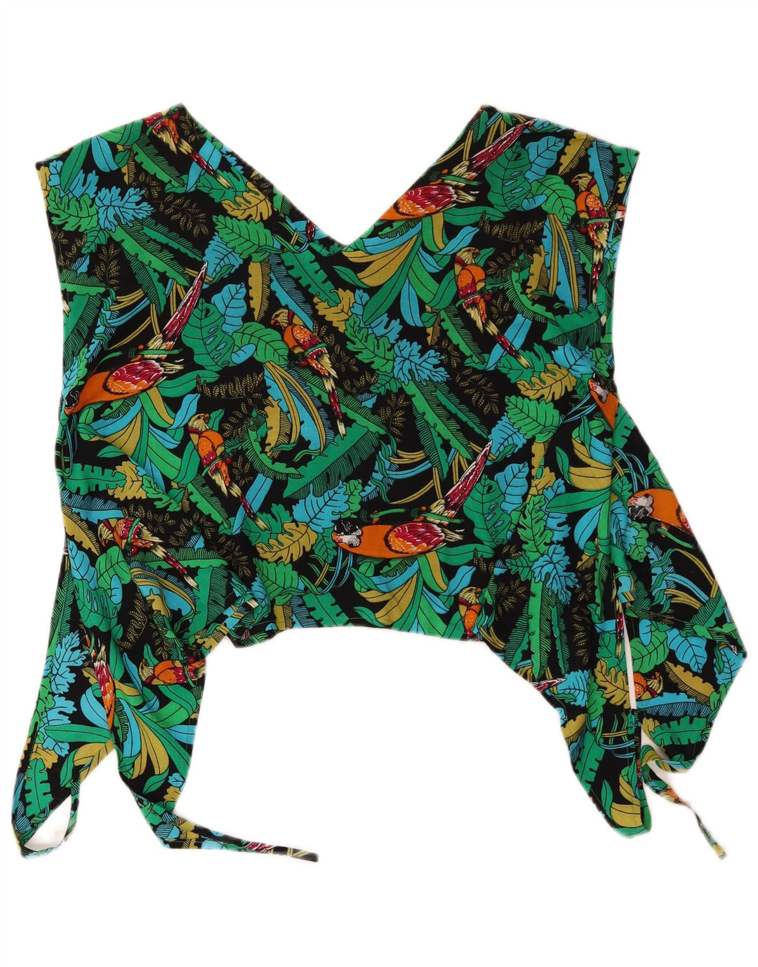 Vintage Kvinders 2-delt nederdel Sæt Medium W26 Grøn Floral Hawaiian