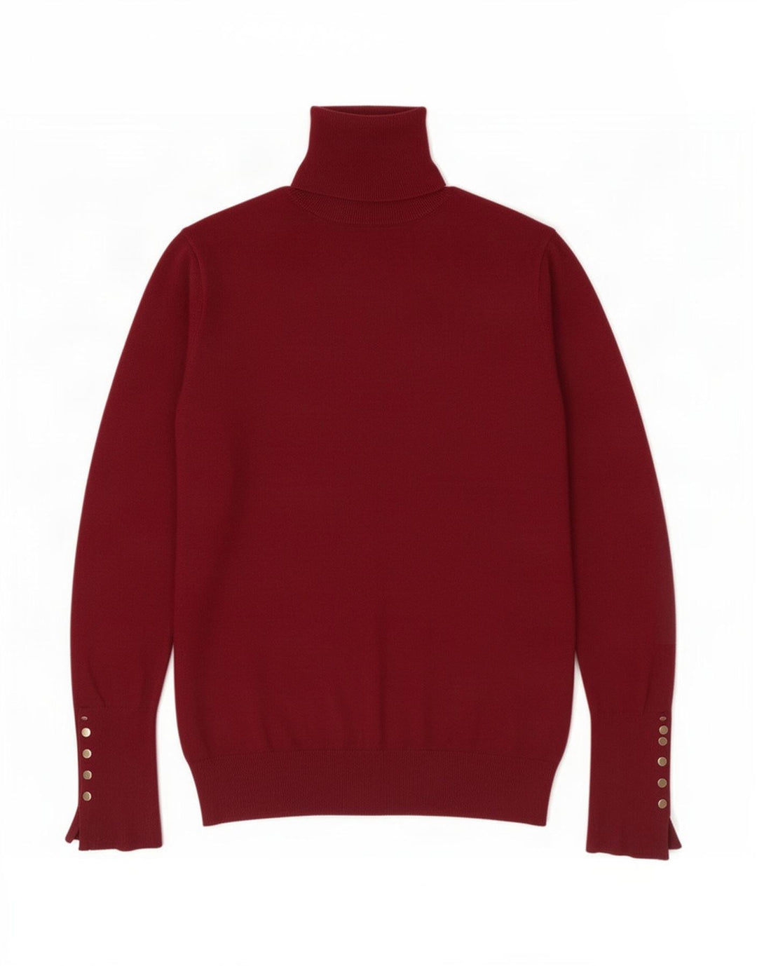 Zara Dame Rullehals Sweater UK 12 Medium Burgundy