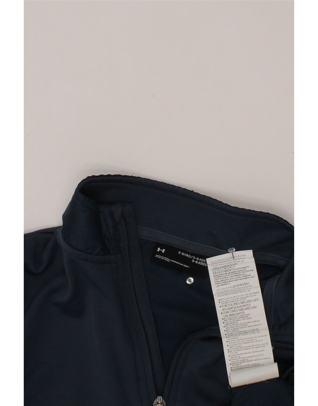 UNDER ARMOUR Sweatshirt med lynlås til drenge 5-6 år marineblå polyester