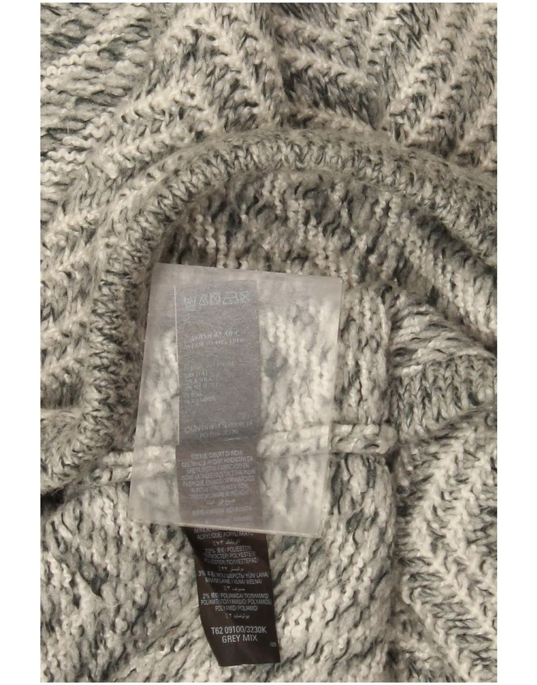 Marks & Spencer Dame Longline Cardigan Sweater UK 14 Medium Grey Chevron