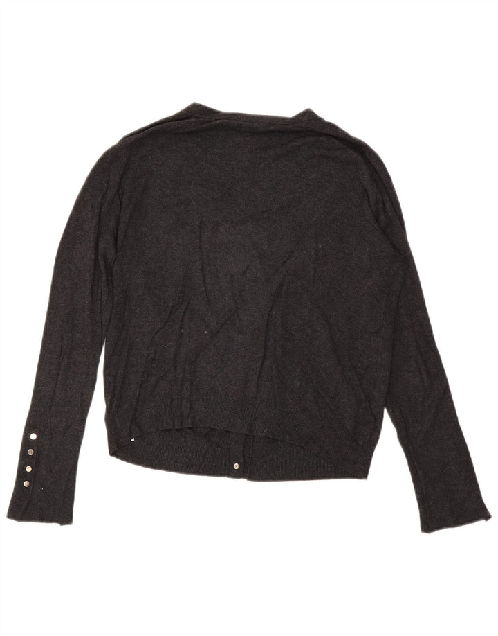 ZARA Womens Crop Cardigan Sweater UK 14 Large Grey Viscose