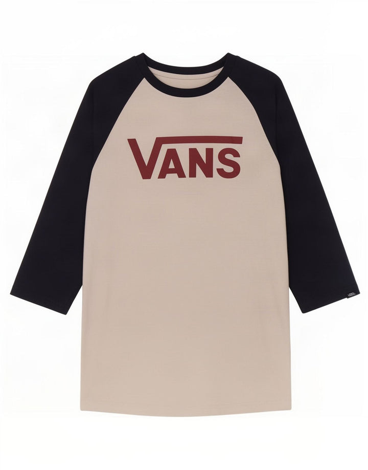 Vans Herre Slim Fit Top 3/4 ærmer Medium White Colourblock Bomuld