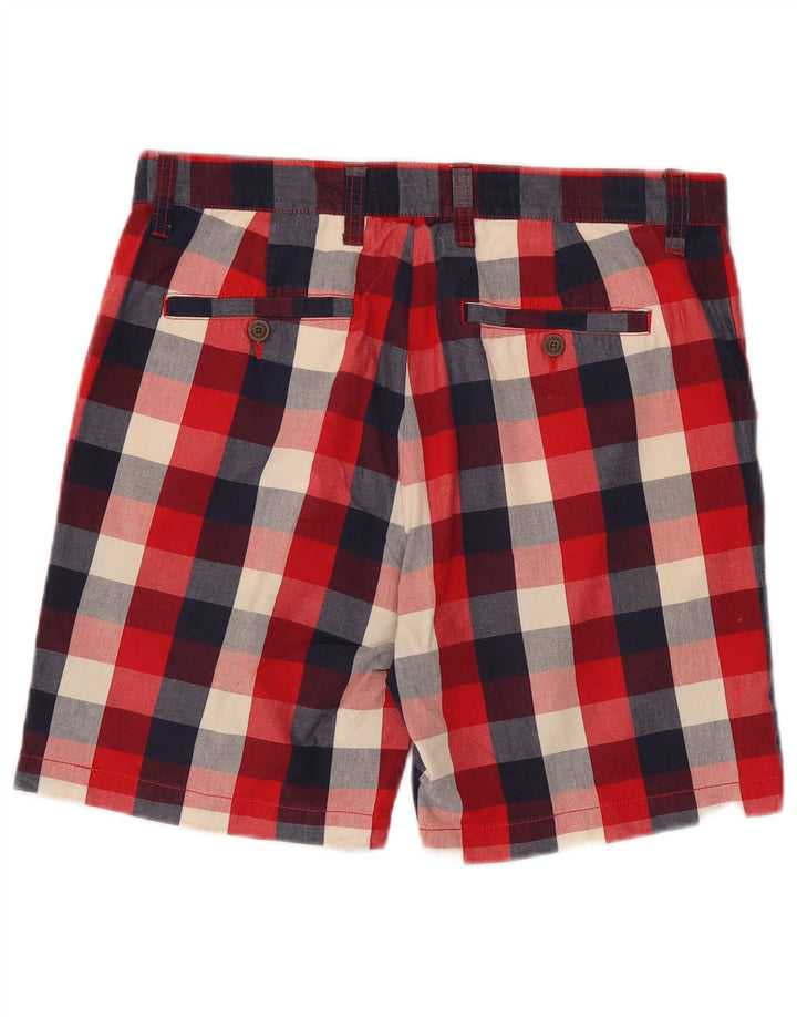 Zara Herre Chino Shorts EU 42 Large W32 Red Gingham