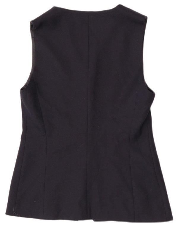 Vintage Womens Waistcoat IT 42 Medium Navy Blue