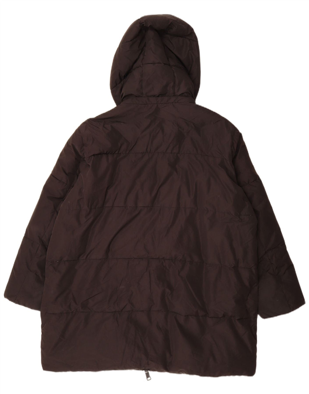 Zara Herre Hætte Oversized Polstret Frakke UK 14 Medium Sort Polyester