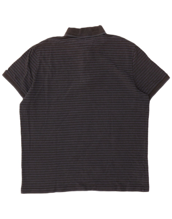 Lacoste Herre Regular Fit Polo Shirt Størrelse 7 2XL Sort Nålestribet Bomuld