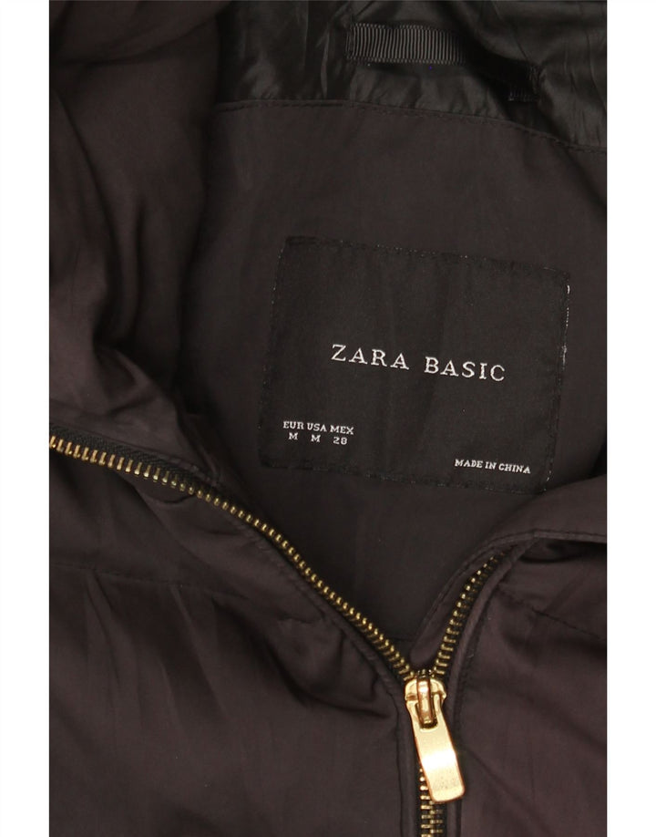 Zara Womens Polstret Frakke UK 12 Medium Black