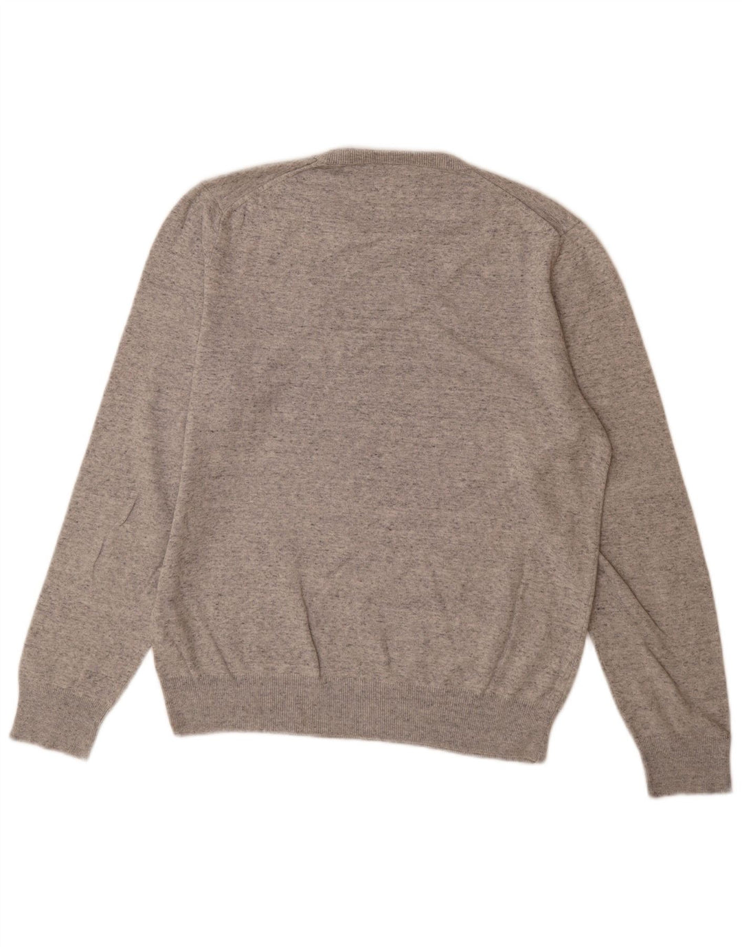 Marks & Spencer Herre sweater med rund hals, stor grå flækket bomuld