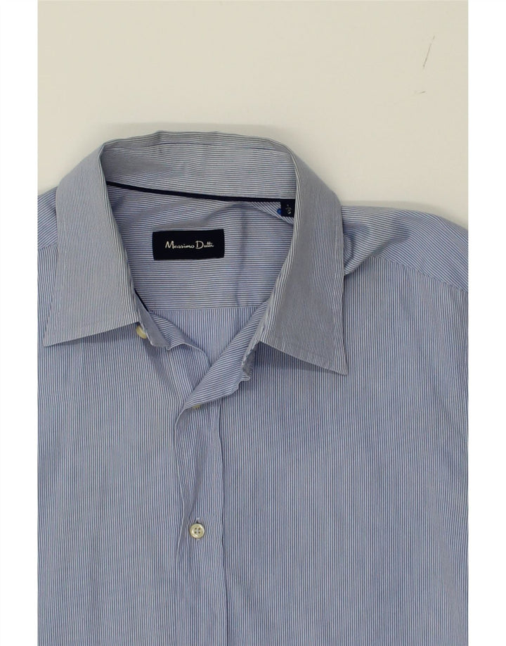 MASSIMO DUTTI Mens Shirt Large Blue Pinstripe Cotton Vintage Massimo Dutti and Second-Hand Massimo Dutti from Messina Hembry 