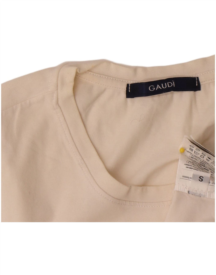 Gaudi Herre grafisk T-shirt Top Lille hvid blomstret bomuld