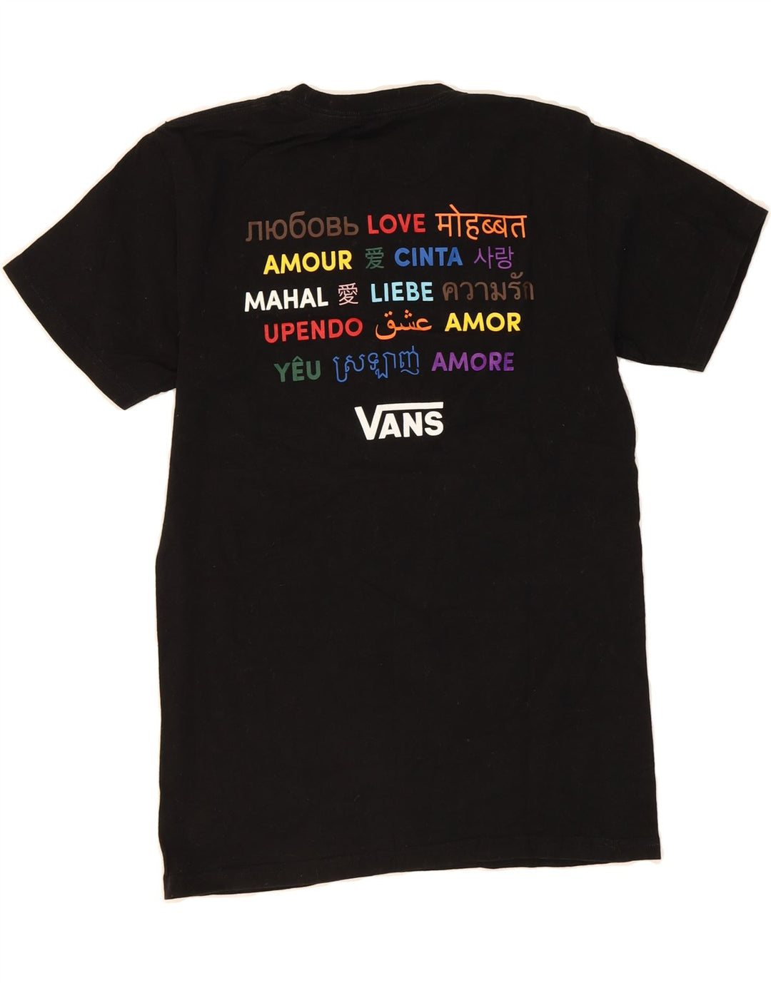 VANS Mens Classic Fit Graphic T-Shirt Top Small Black Cotton Vintage Vans and Second-Hand Vans from Messina Hembry 