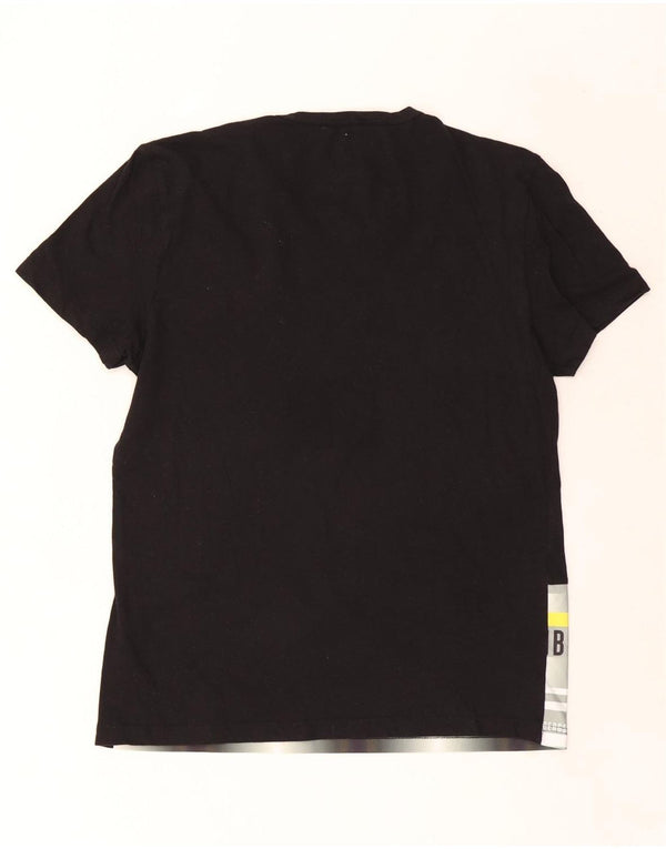 Bikkembergs Herre Grafisk T-Shirt Top XL Sort Colourblock Bomuld