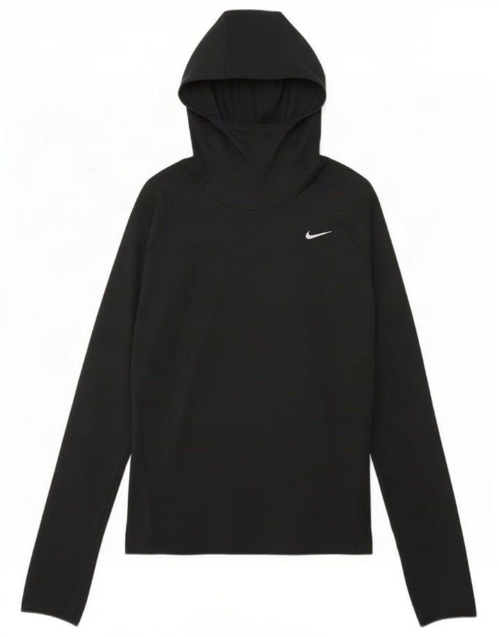Nike Dame Dri Fit Hættetop Langærmet UK 10 Small Black Polyester