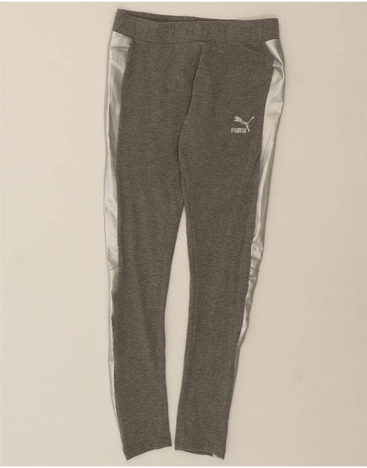 PUMA Womens Leggings UK 12 Medium Grey Colourblock Vintage Puma and Second-Hand Puma from Messina Hembry 
