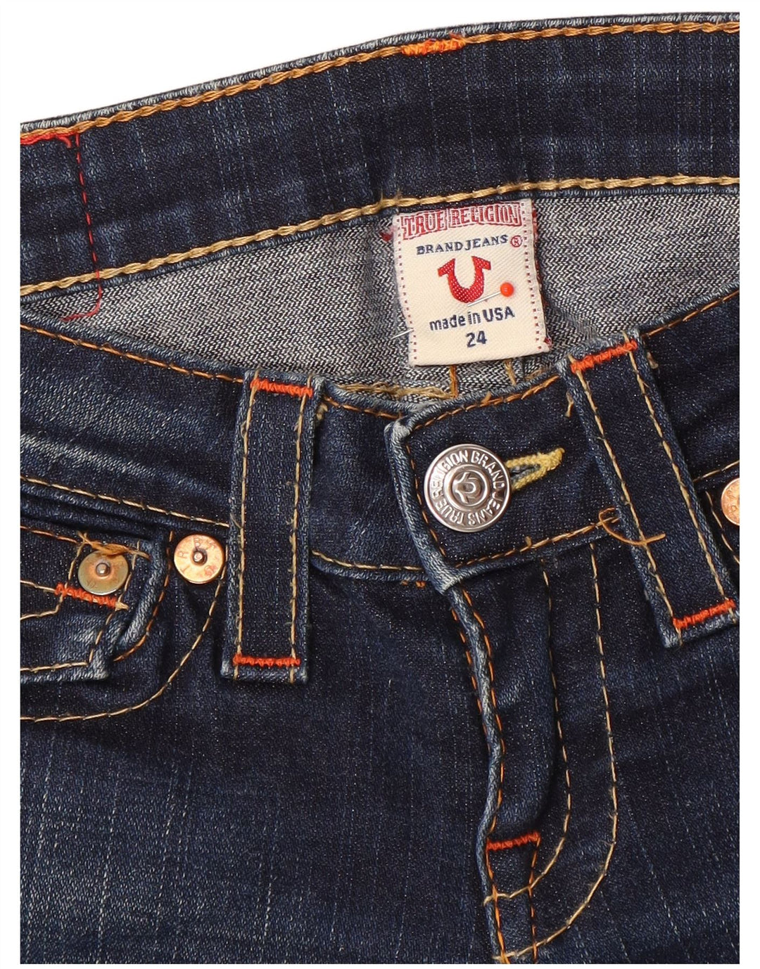 True Religion Dame Slim Bootcut Jeans W24 L33 Blå Bomuld