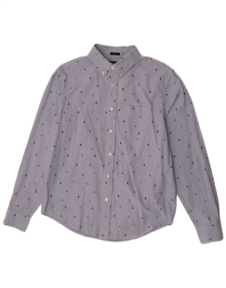 Abercrombie & Fitch Herre Muscle Shirt Medium Blue Spotted Bomuld