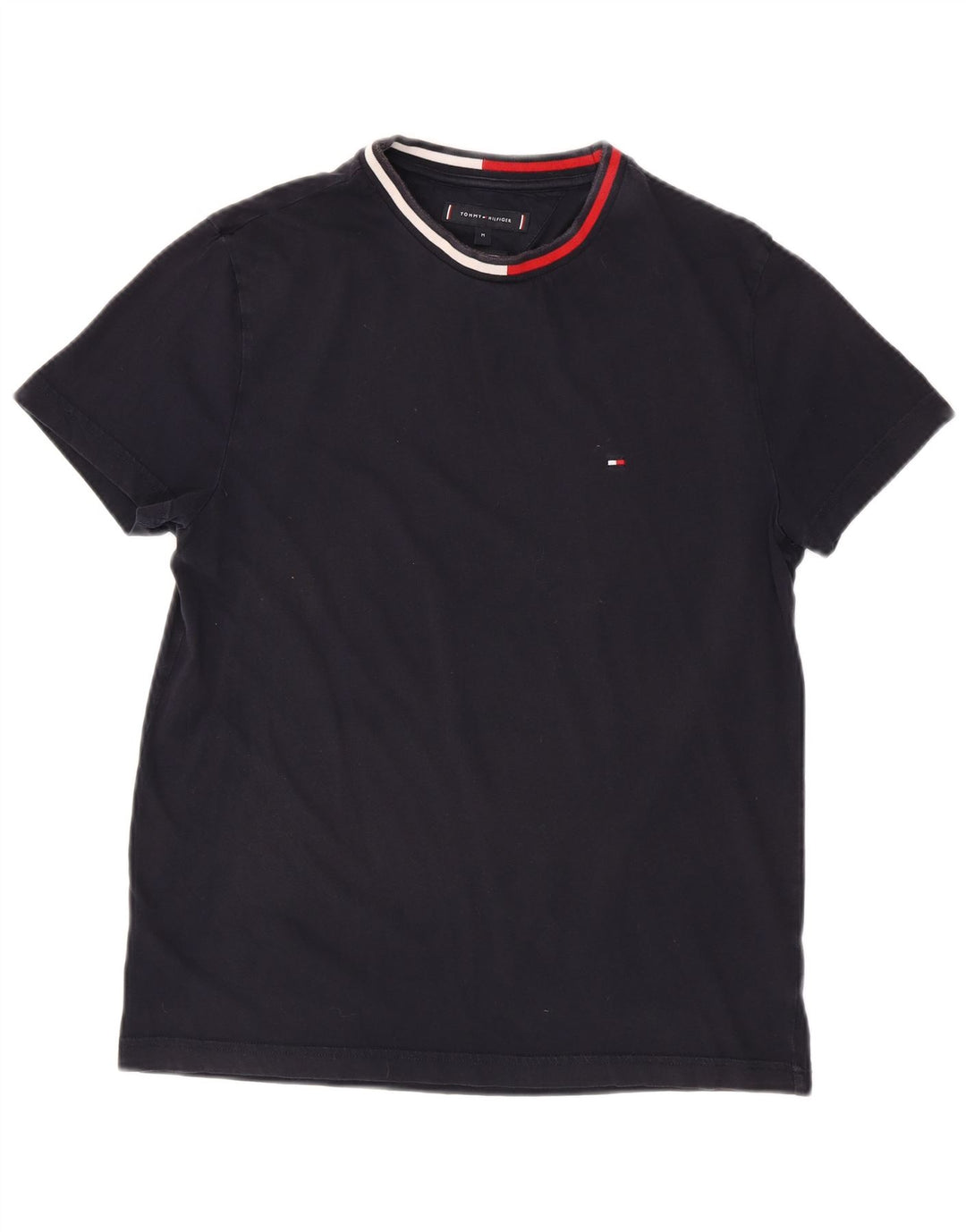 TOMMY HILFIGER Herre T-shirt Top Medium Marineblå Bomuld