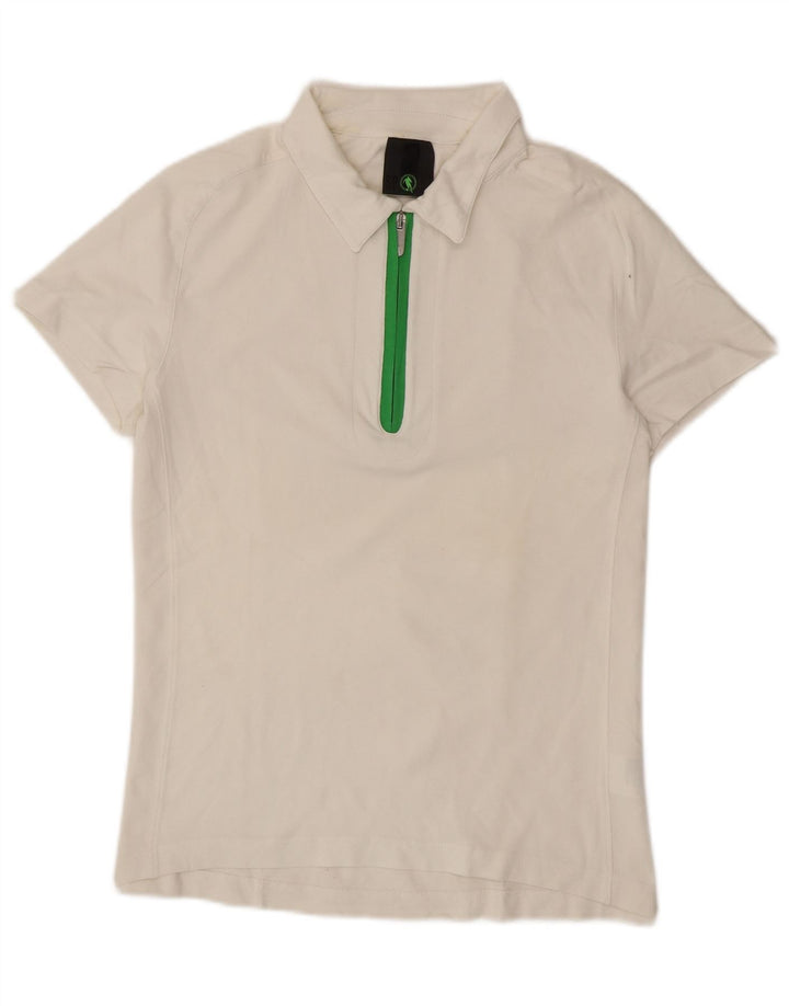 Vintage herre poloshirt Medium hvid bomuld