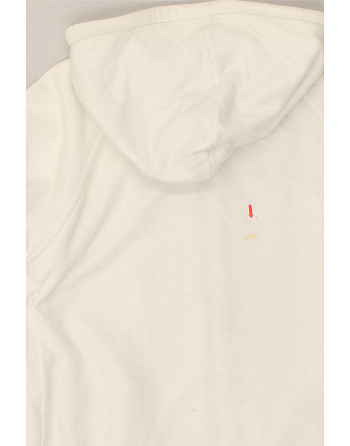 CHAMPION Womens Zip Hoodie Sweater UK 14 Medium White Cotton | Vintage Champion | Thrift | Second-Hand Champion | Used Clothing | Messina Hembry 
