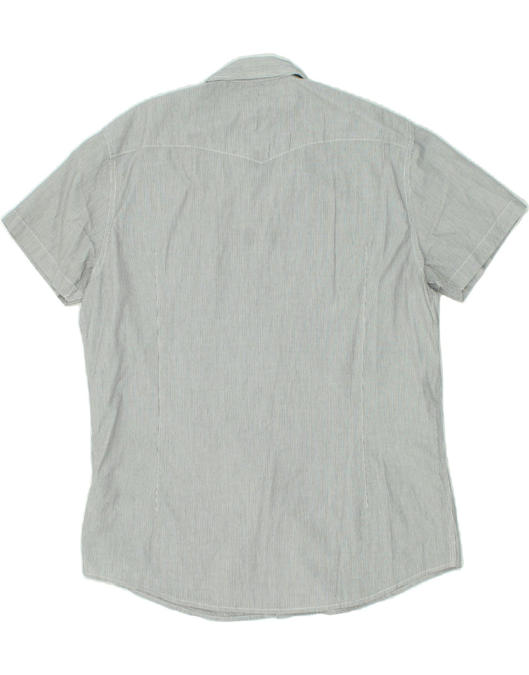 LEE Mens Short Sleeve Shirt 2XL Grey Pinstripe Cotton Vintage Lee and Second-Hand Lee from Messina Hembry 