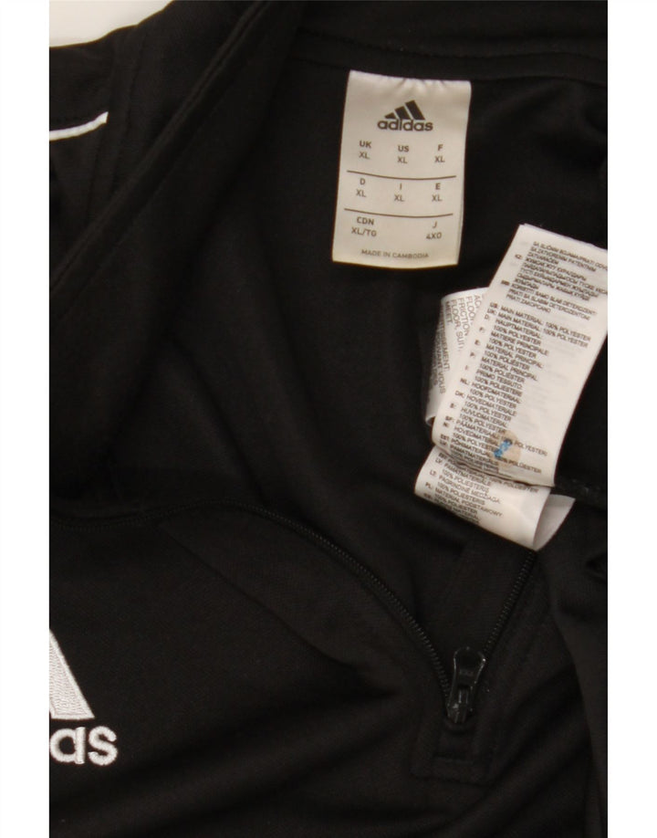 Adidas Herre Climalite Pullover med lynlås-hals Træningsdragt Top XL Sort Polyester
