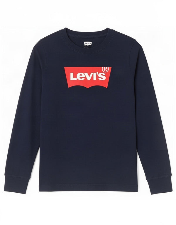 Levi's Boys grafisk top langærmet 7-8 år marineblå bomuld