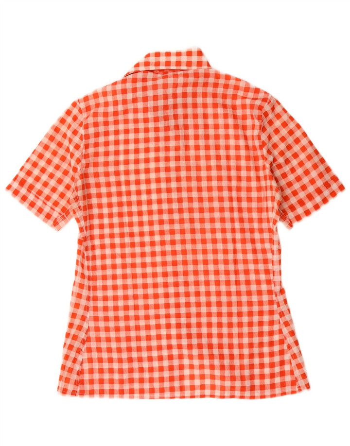 Vintage kortærmet skjorte til kvinder EU 40 Medium Rød Gingham