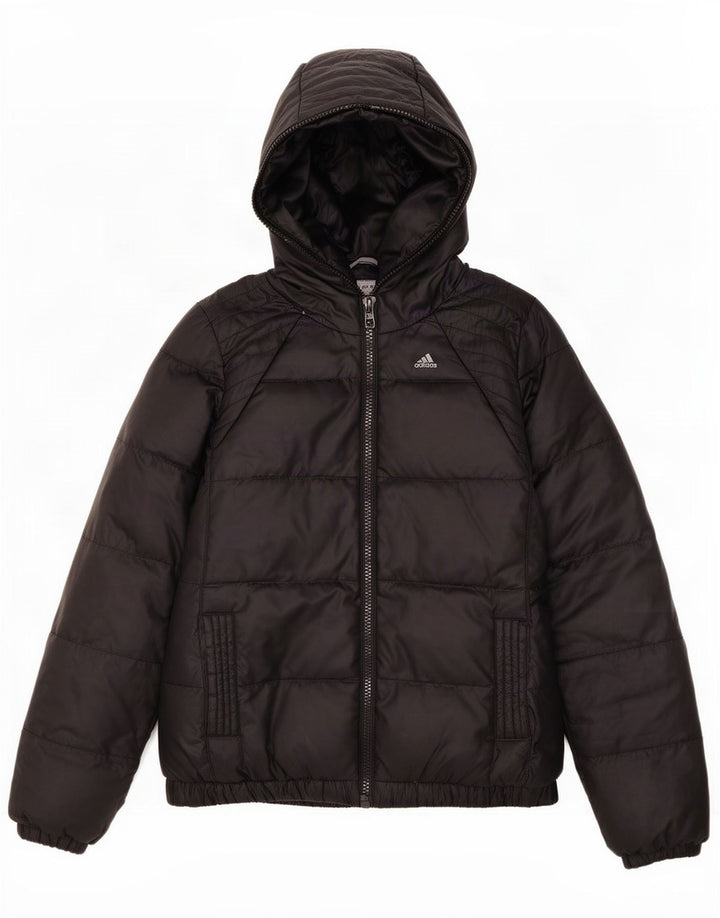 Adidas, polstret hættejakke til kvinder, UK 12/14 Medium Black Polyester